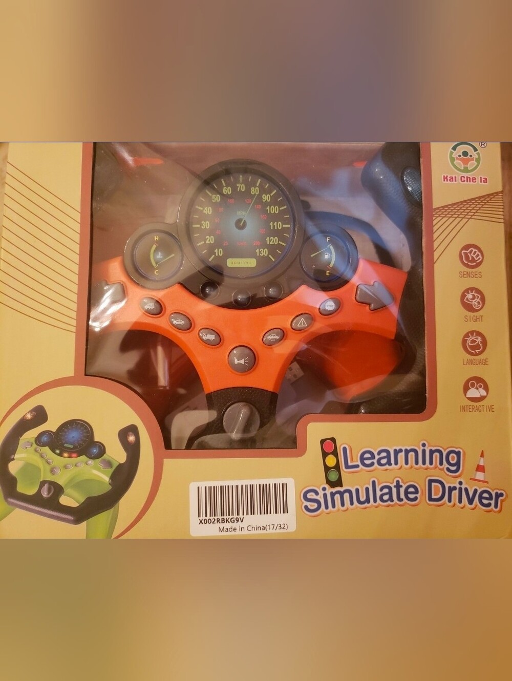 Orange Learning Simulate Driver Toy Steering Wheel
